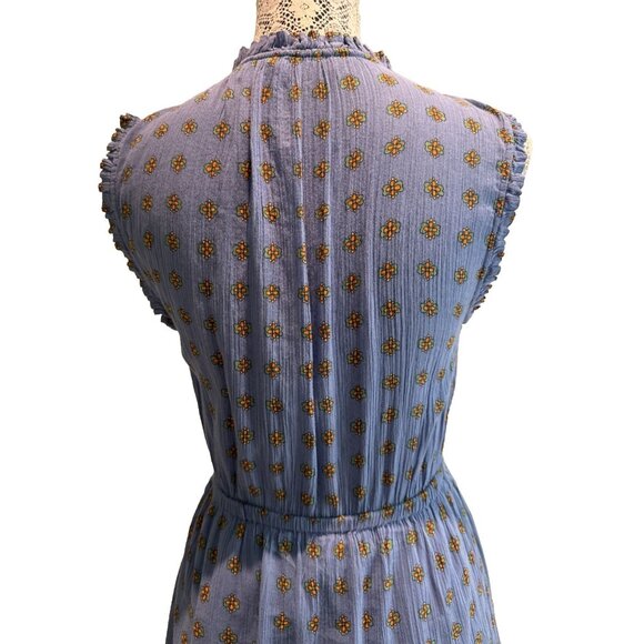 Paris Atelier &Other Stories Dress 100% cotton Blue Sleeveless BOHO size 4 fairy - Picture 6 of 15